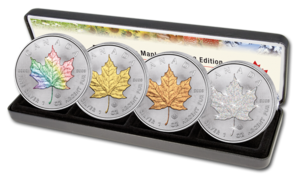 (image for) 2014 4 x 1oz Silver Maple - Colour 'Four Seasons' Series